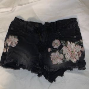 Black Fringed Booty Shorts